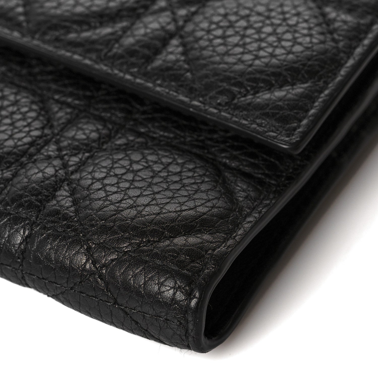 Christian Dior Grained Calfskin Cannage Lady Dior Rendezvous Wallet Black 10 of 10