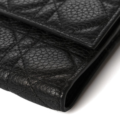 Christian Dior Grained Calfskin Cannage Lady Dior Rendezvous Wallet Black 10 of 10