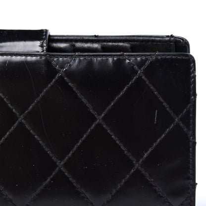 Chanel Glazed Calfskin Diamond Stitched French Wallet Black 10 of 17