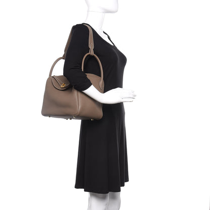 Hermes Taurillon Clemence Lindy 30 Etoupe 2 of 10