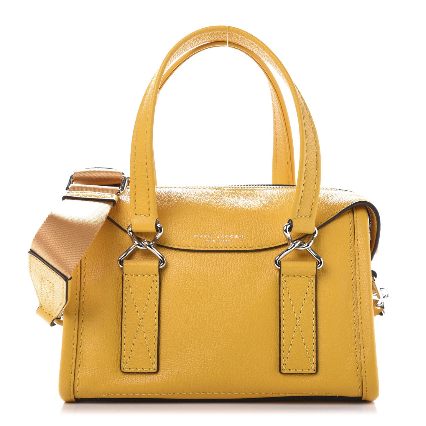 Textured Calfskin Satchel Ochre
