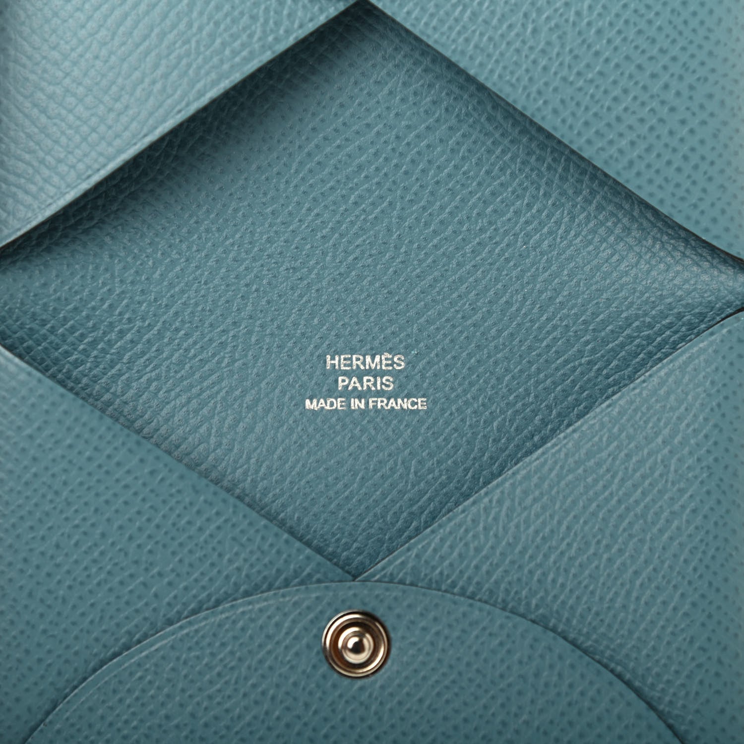 Hermes Epsom Calvi Card Case Blue Jean 5 of 7