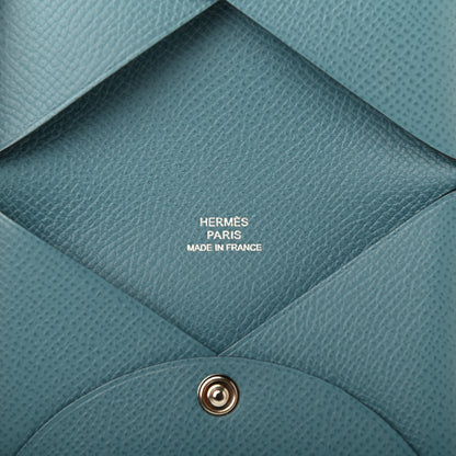 Hermes Epsom Calvi Card Case Blue Jean 5 of 7