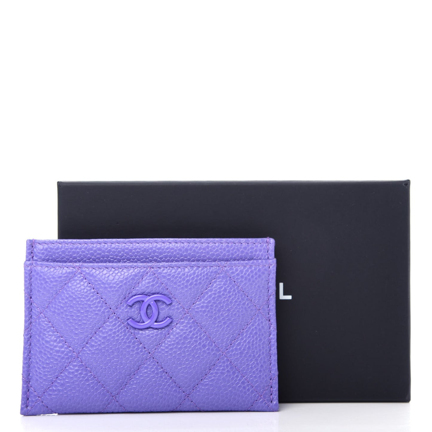 Caviar Quilted Incognito Card Holder Purple
