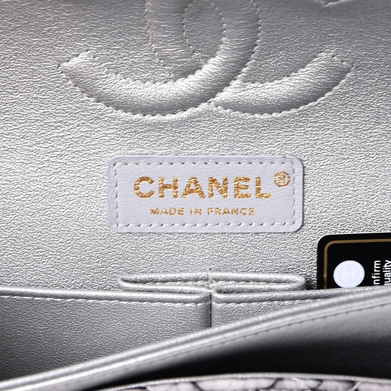 Chanel Nylon Quilted Medium Cat Emoticon Double Flap Navy Grey Ecru 7 of 9
