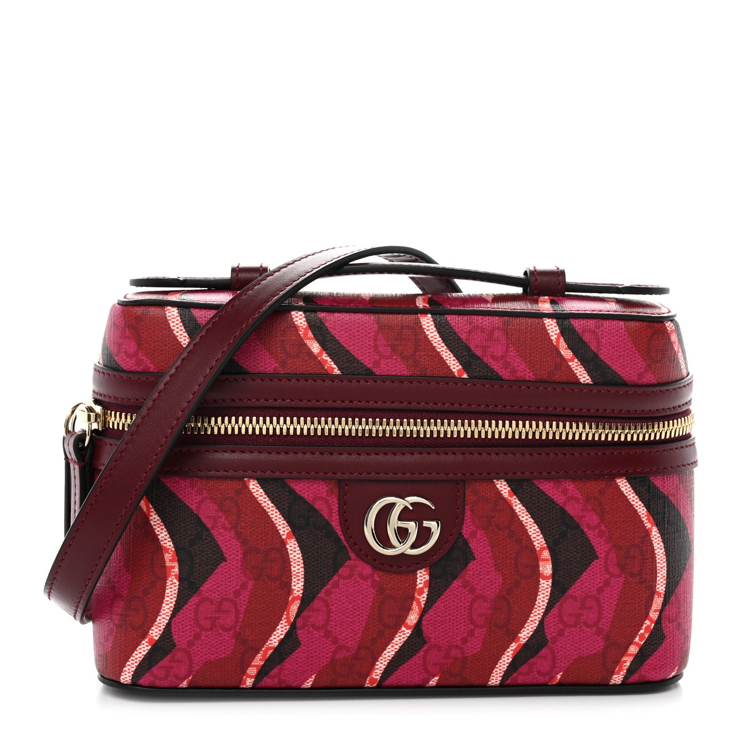 Gucci GG Supreme Monogram Canvas Lunar New Year Shoulder Bag  Red Pink Multicolor 1 of 10