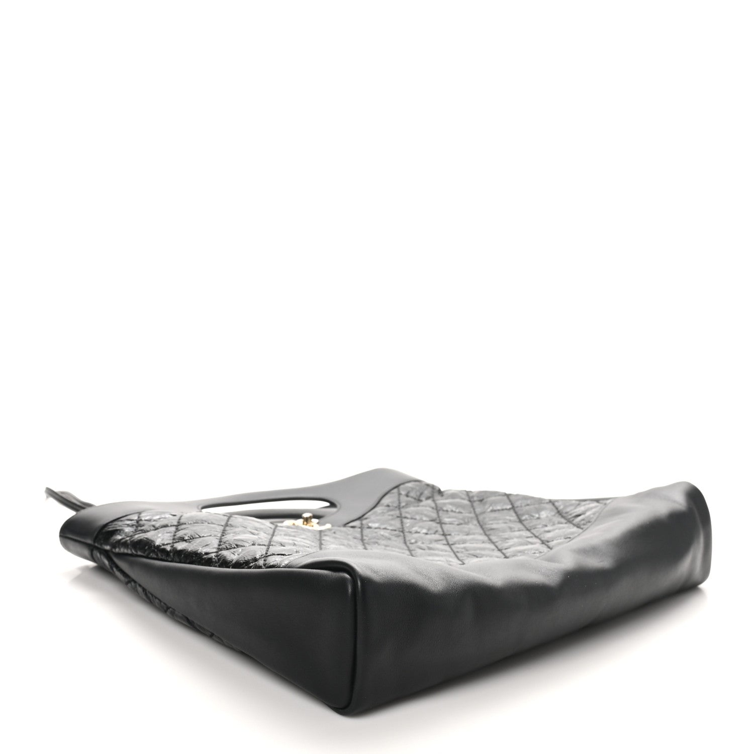 Chanel Crumpled Calfskin Quilted 31 Large Shopping Bag Black 4 of 10