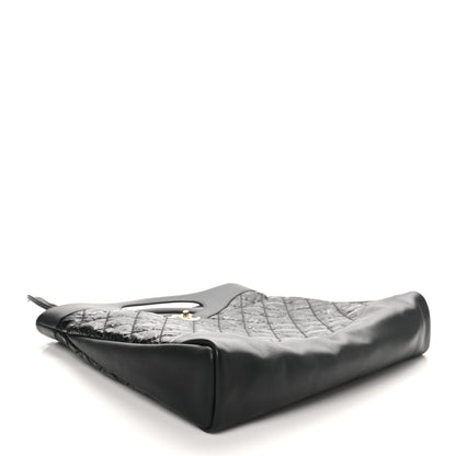 Chanel Crumpled Calfskin Quilted 31 Large Shopping Bag Black 4 of 10