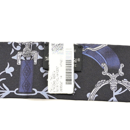 Hermes Silk Etriers Remix Twilly Black Ciel Argent 3 of 4