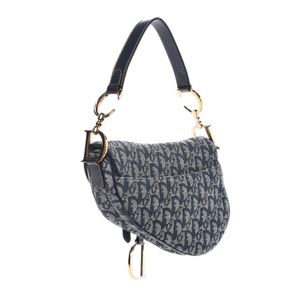 Christian Dior Monogram Saddle Bag Blue 3 of 8