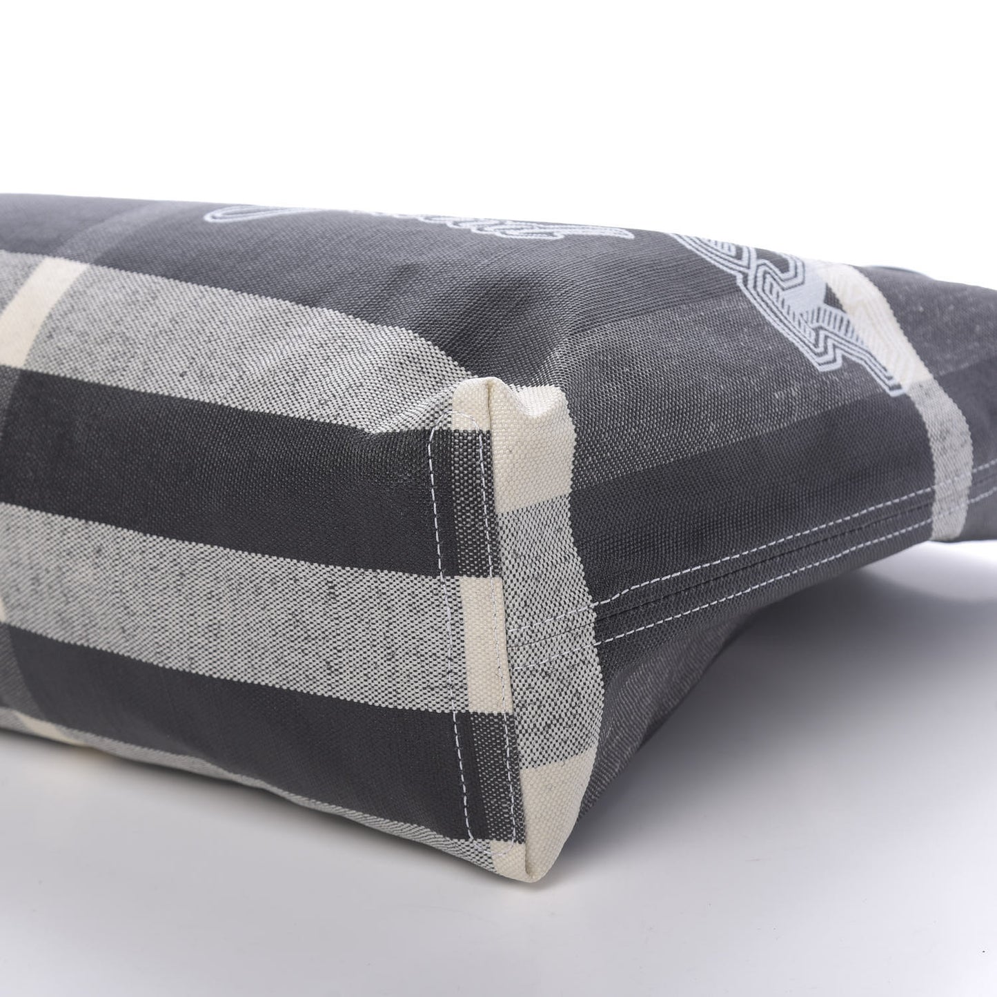 Coated Canvas Mega Check Medium Doodle Tote Black White