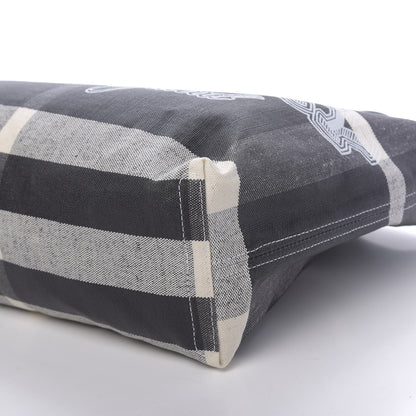 Burberry Coated Canvas Mega Check Medium Doodle Tote Black White 8 of 9