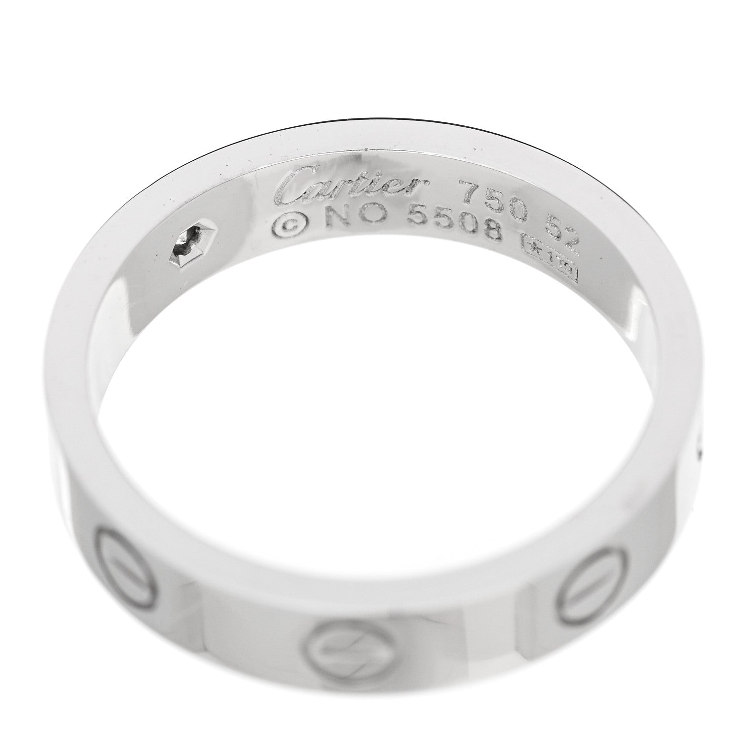 Cartier 18K White Gold Diamond 4mm LOVE Wedding Band Ring 52 6 4 of 4