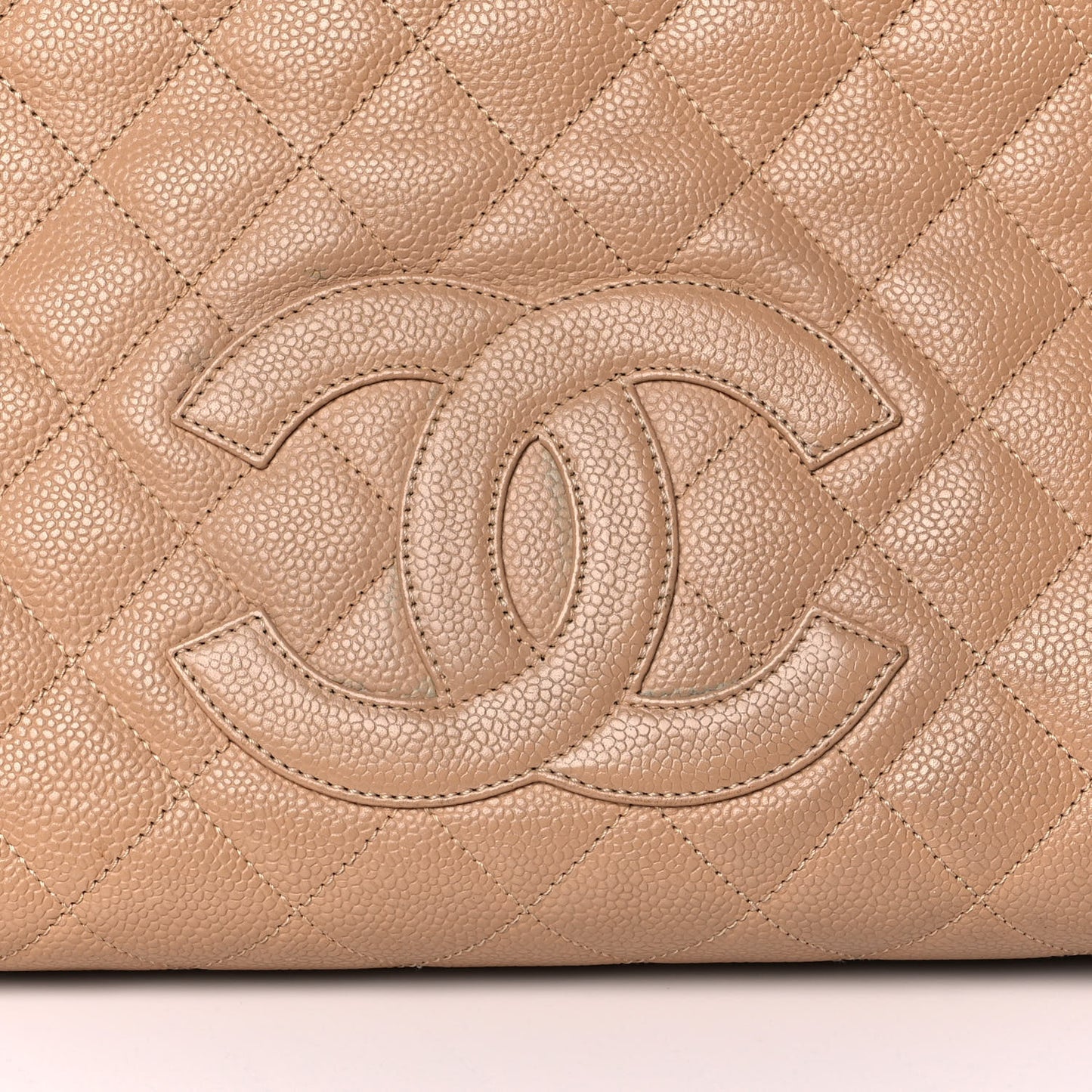 Caviar Quilted Petit Timeless Tote PTT Beige