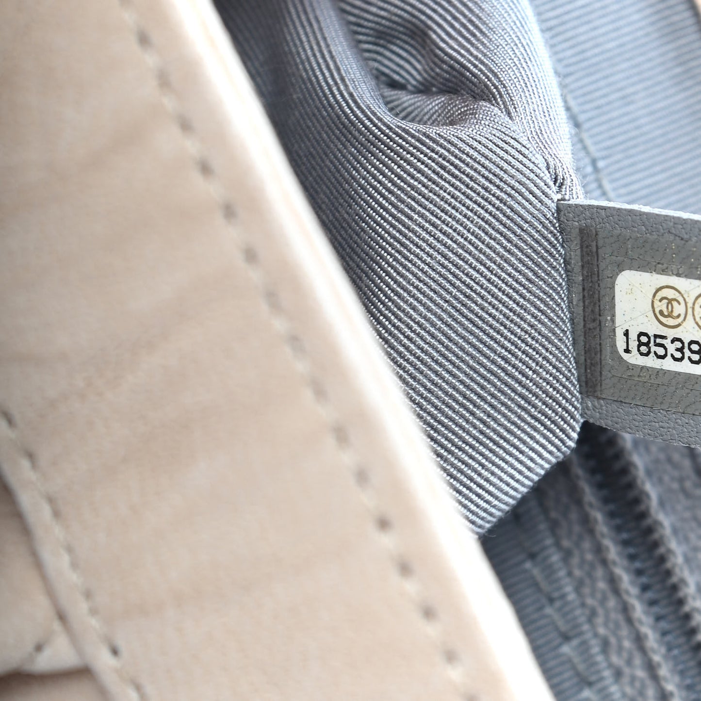 Washed Lambskin Quilted Medium Chain Around Flap Beige