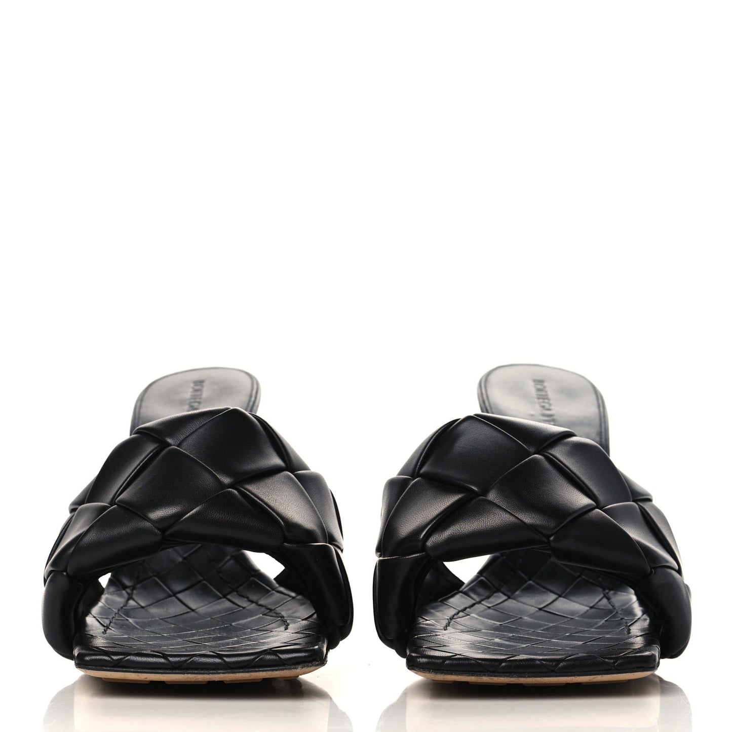 Nappa Maxi Intrecciato Lido Mule Sandals 40 Black