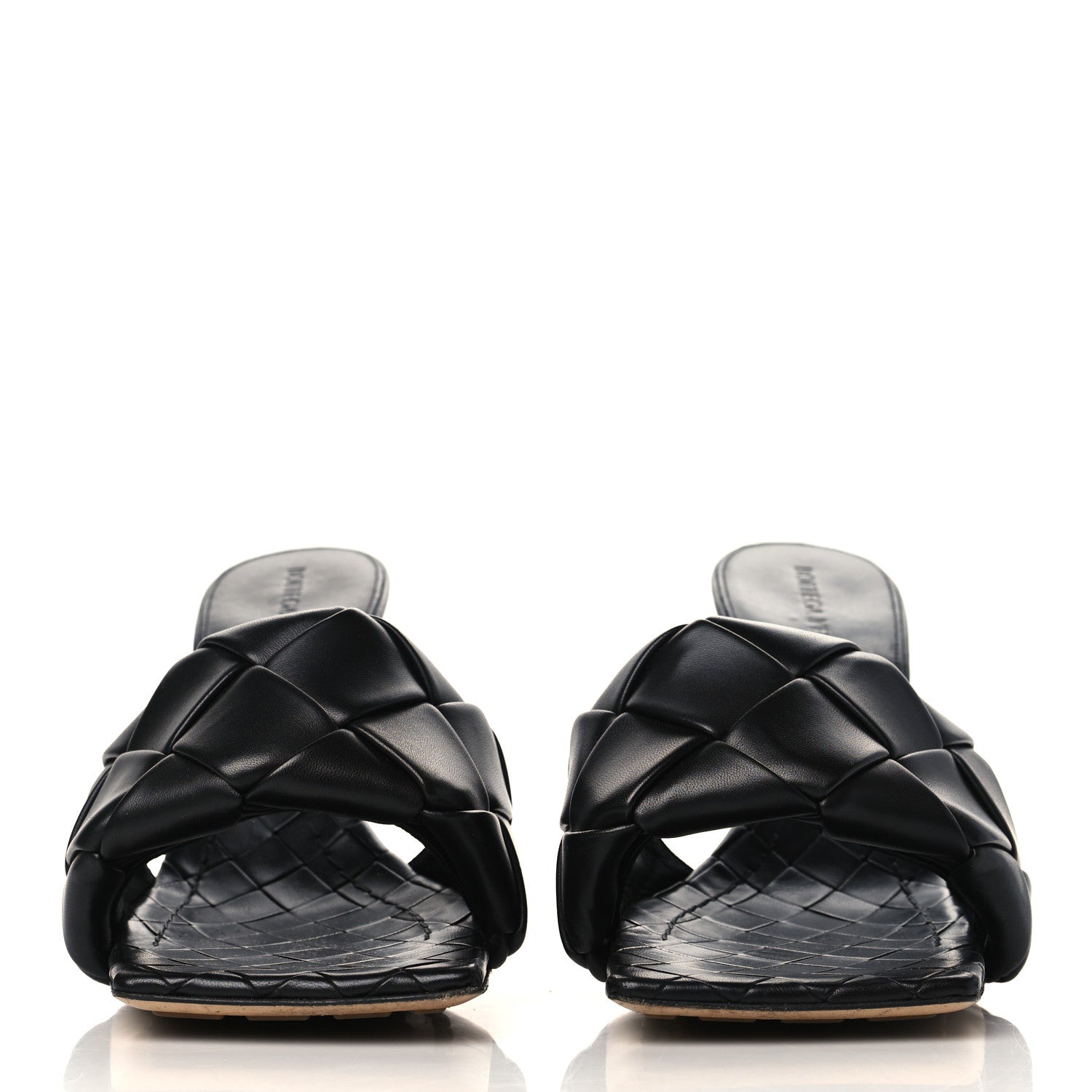 Bottega Veneta Nappa Maxi Intrecciato Lido Mule Sandals 40 Black 2 of 9