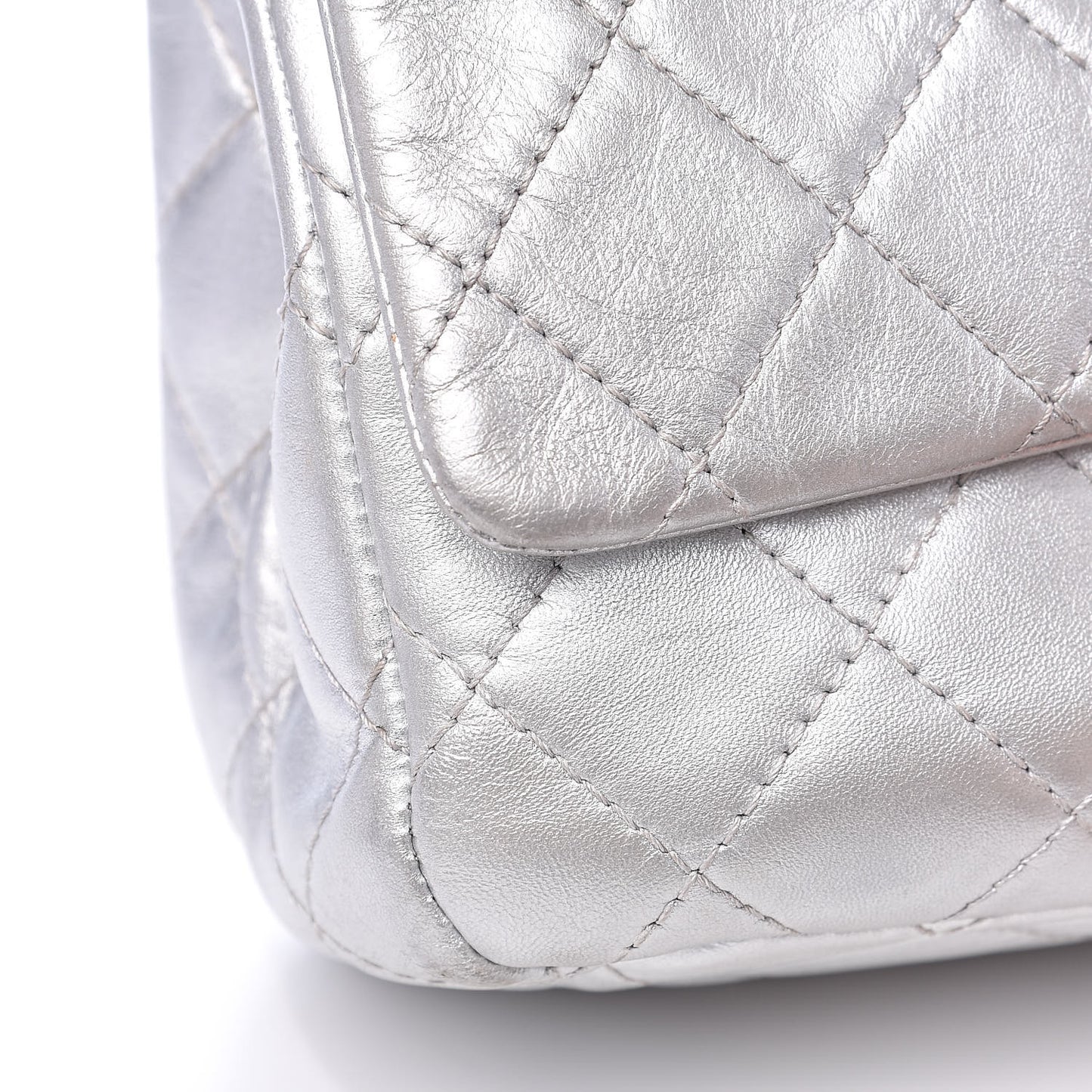 Metallic Lambskin Quilted 2.55 Reissue 227 Flap Silver