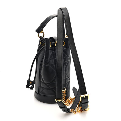 Christian Dior Calfskin Macrocannage Cannage Small Drawstring Backpack Black 3 of 9