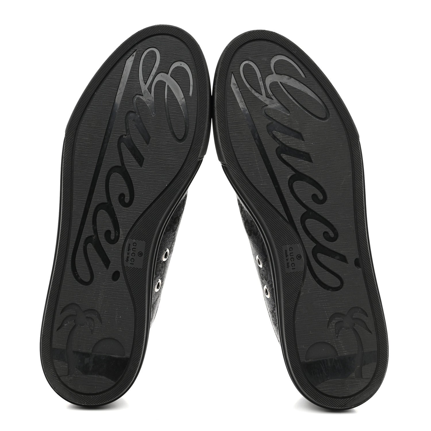 Gucci GG Monogram Calfskin Womens Low Top Sneakers 38 Piombo Black 6 of 10