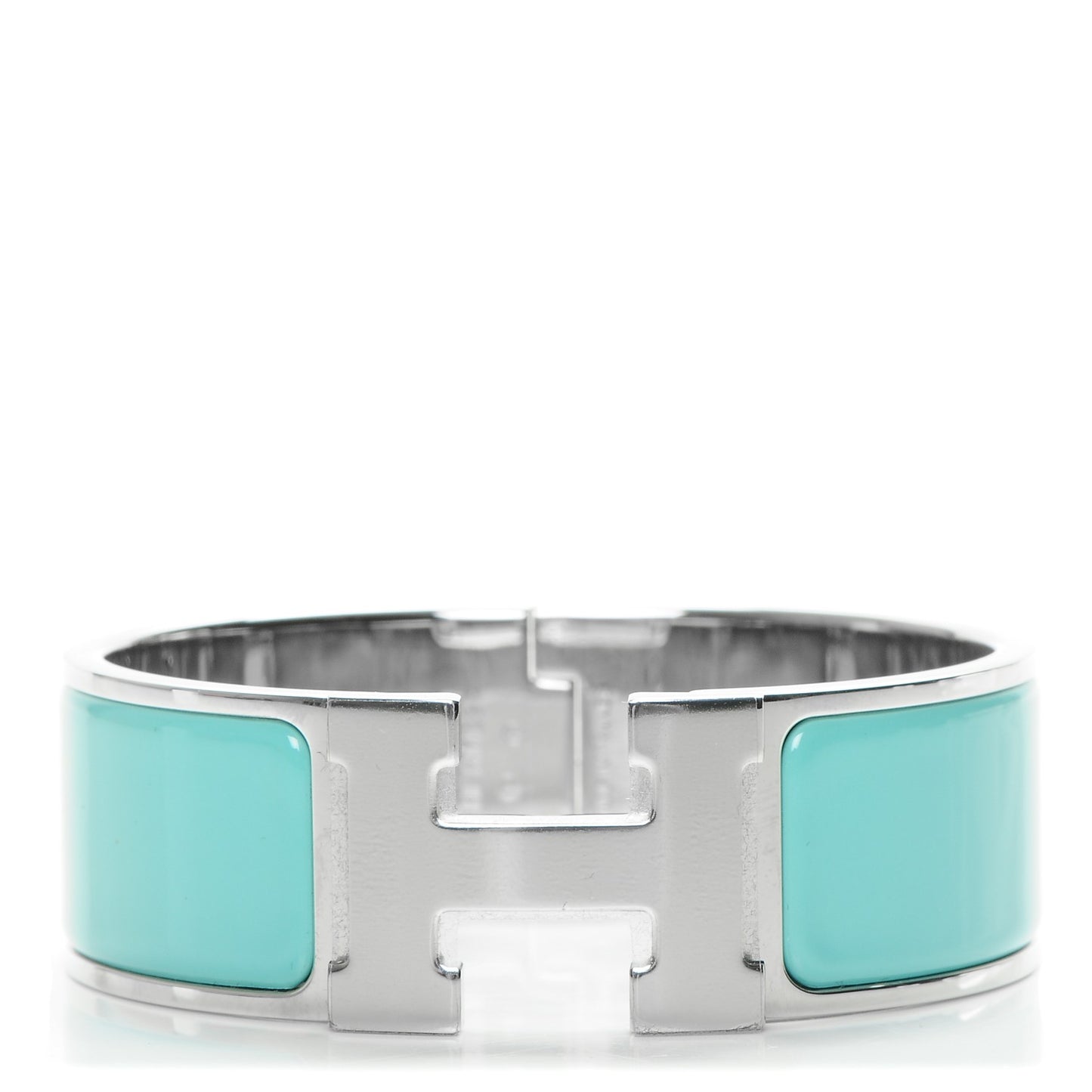 Enamel Wide Clic Clac H Bracelet PM Bleu Atoll