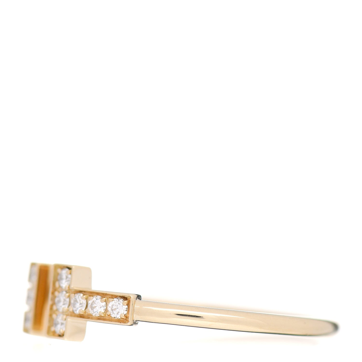 Tiffany 18K Yellow Gold Diamond T Wire Ring 63 10.5 3 of 6