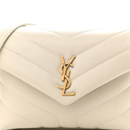 Saint Laurent Calfskin Y Quilted Monogram Toy Loulou Crossbody Bag Crema Soft 9 of 12