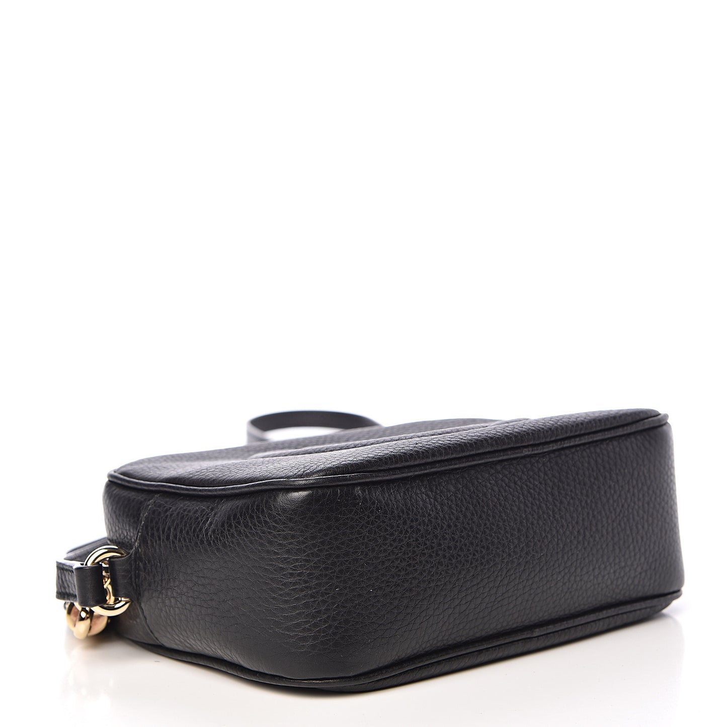 Pebbled Calfskin Small Soho Disco Bag Black