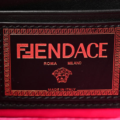 Fendi X VERSACE Vitello Seta Fendace Mini Brooch Baguette Black 6 of 9