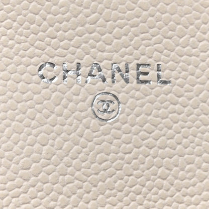 Chanel Caviar Quilted Flap Card Holder Wallet White 8 of 9
