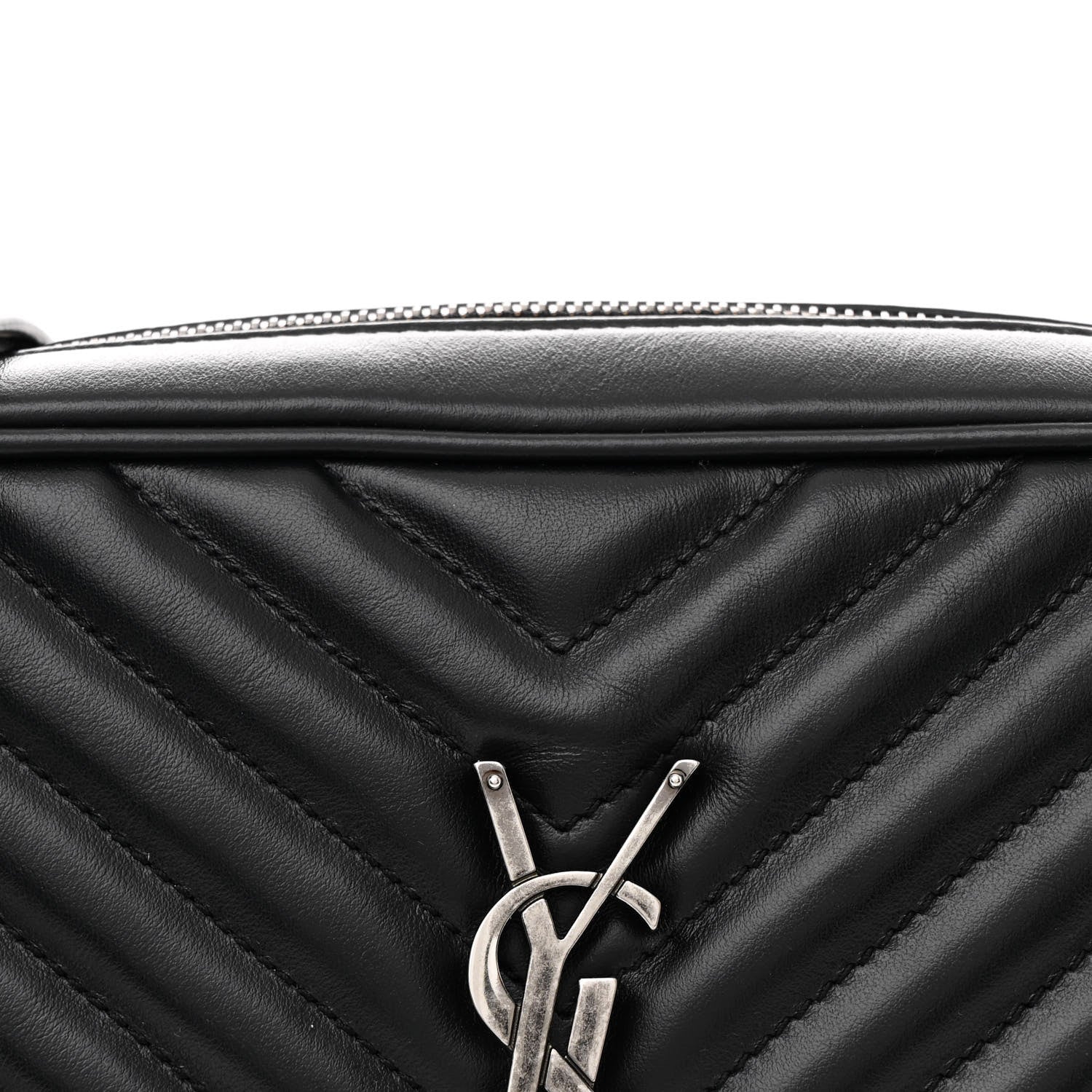 Saint Laurent Calfskin Matelasse Monogram Lou Camera Bag Black 8 of 11