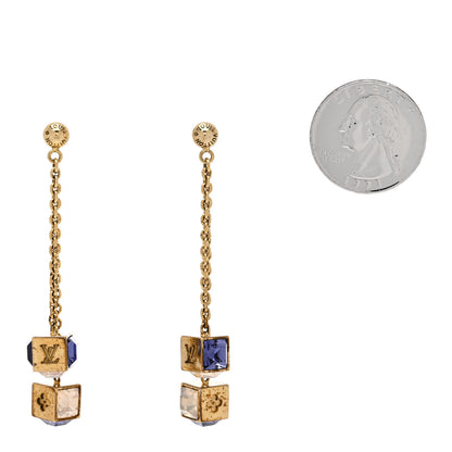 Louis Vuitton Crystal Gamble Earrings Azur 2 of 5