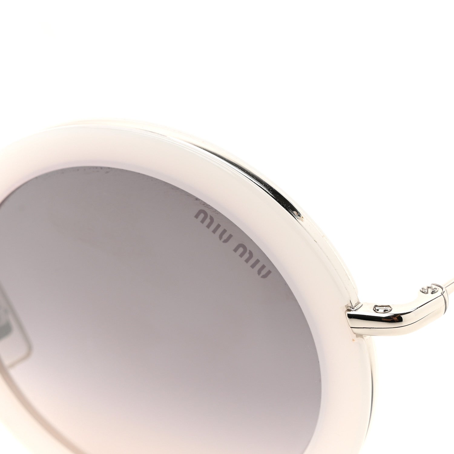 Miu Miu Metal Round Sunglasses SMU59U White 7 of 8