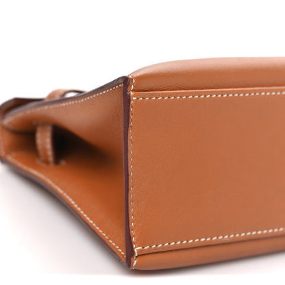 Hermes Swift Kelly Pochette Clutch Gold 9 of 10