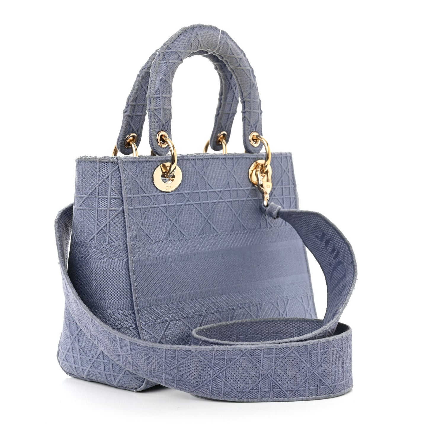 Canvas Embroidered Cannage Medium Lady D-Lite Blue