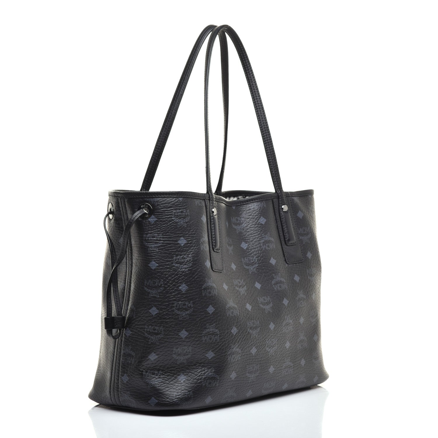 MCM Visetos Medium Liz Reversible Shopper Tote Black 4 of 15