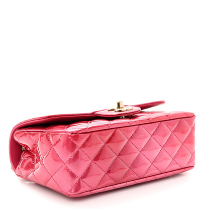 Chanel Shaded Patent Calfskin Quilted Mini Rectangular Flap Pink Dark Pink 4 of 10