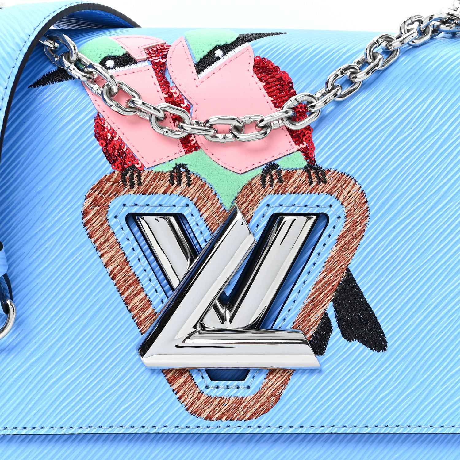Louis Vuitton Epi Tropical Birds Twist Shoulder Bag MM Bleuet 8 of 10