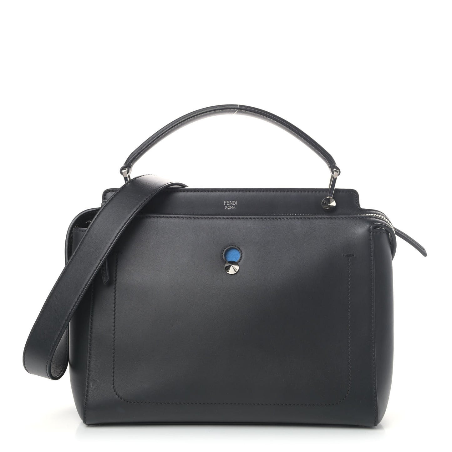 Vitello Baltico Dolce DotCom Satchel Black Blue Royal