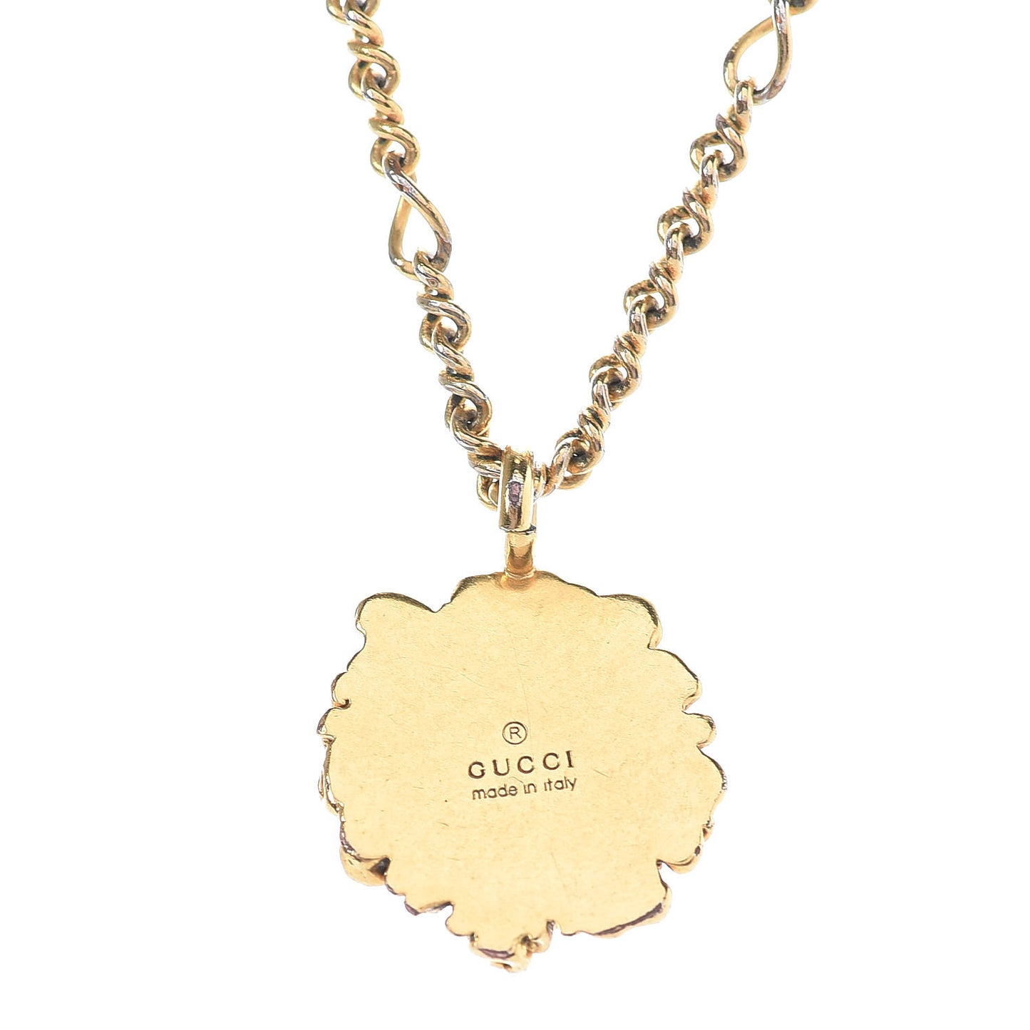 Metal Lion Head Necklace Gold