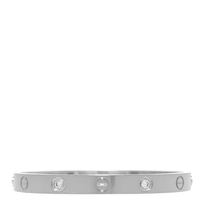Cartier 18K White Gold 4 Diamond LOVE Bracelet 16 3 of 4