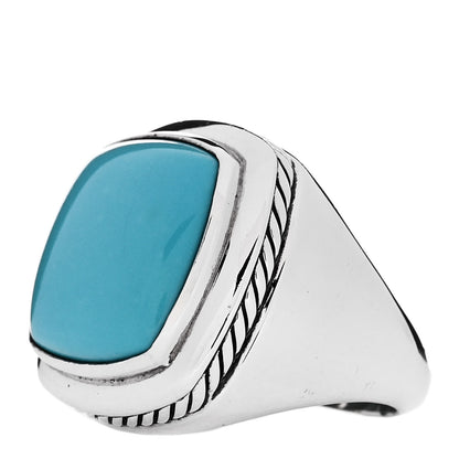 David Yurman Sterling Silver Turquoise 17mm Albion Ring 54 7 3 of 5