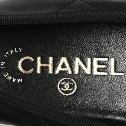 Chanel Lambskin Quilted CC Cambon Ballet Flats 35.5 Black White 8 of 10