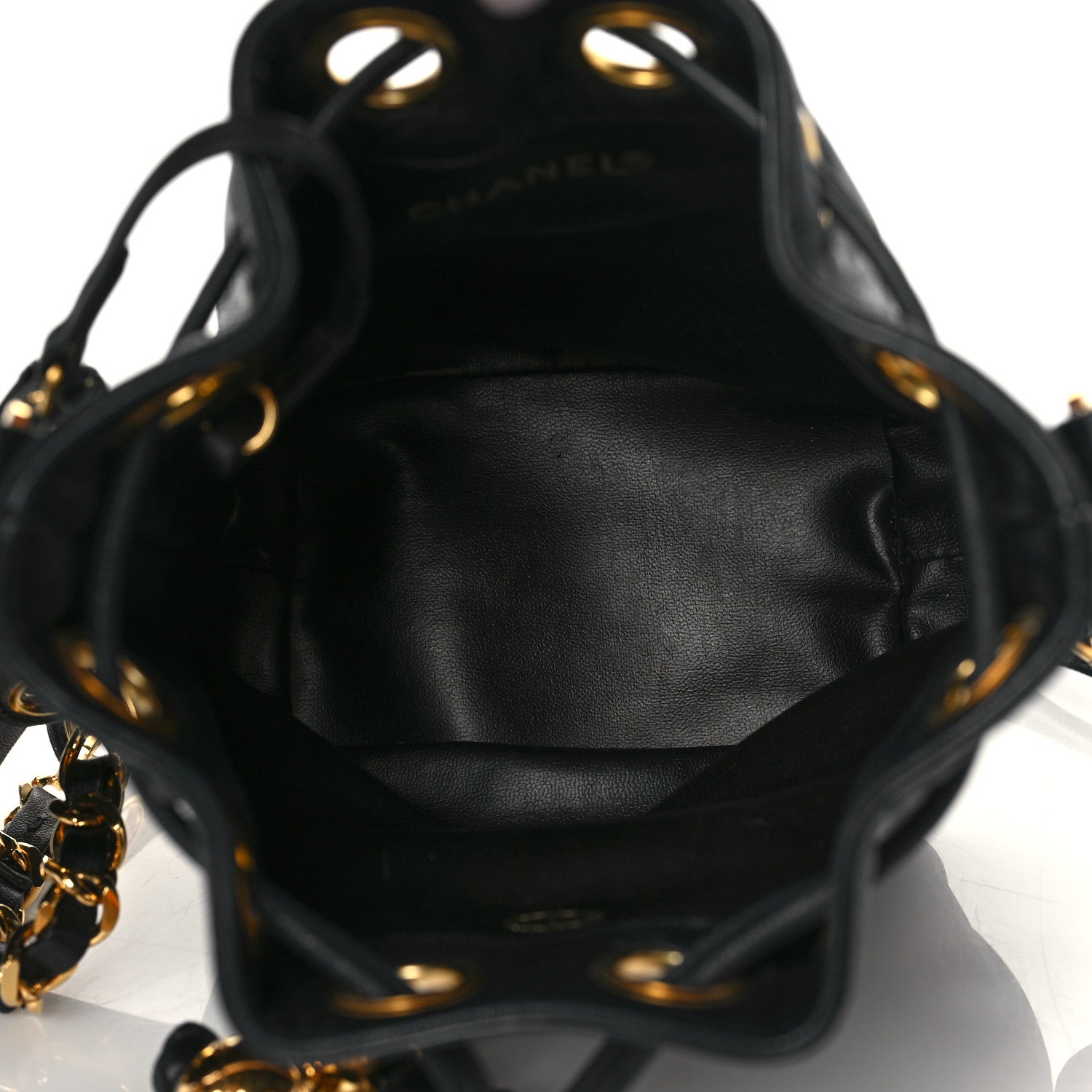 Chanel Lambskin Mini CC Drawstring Bag Black 11 of 25