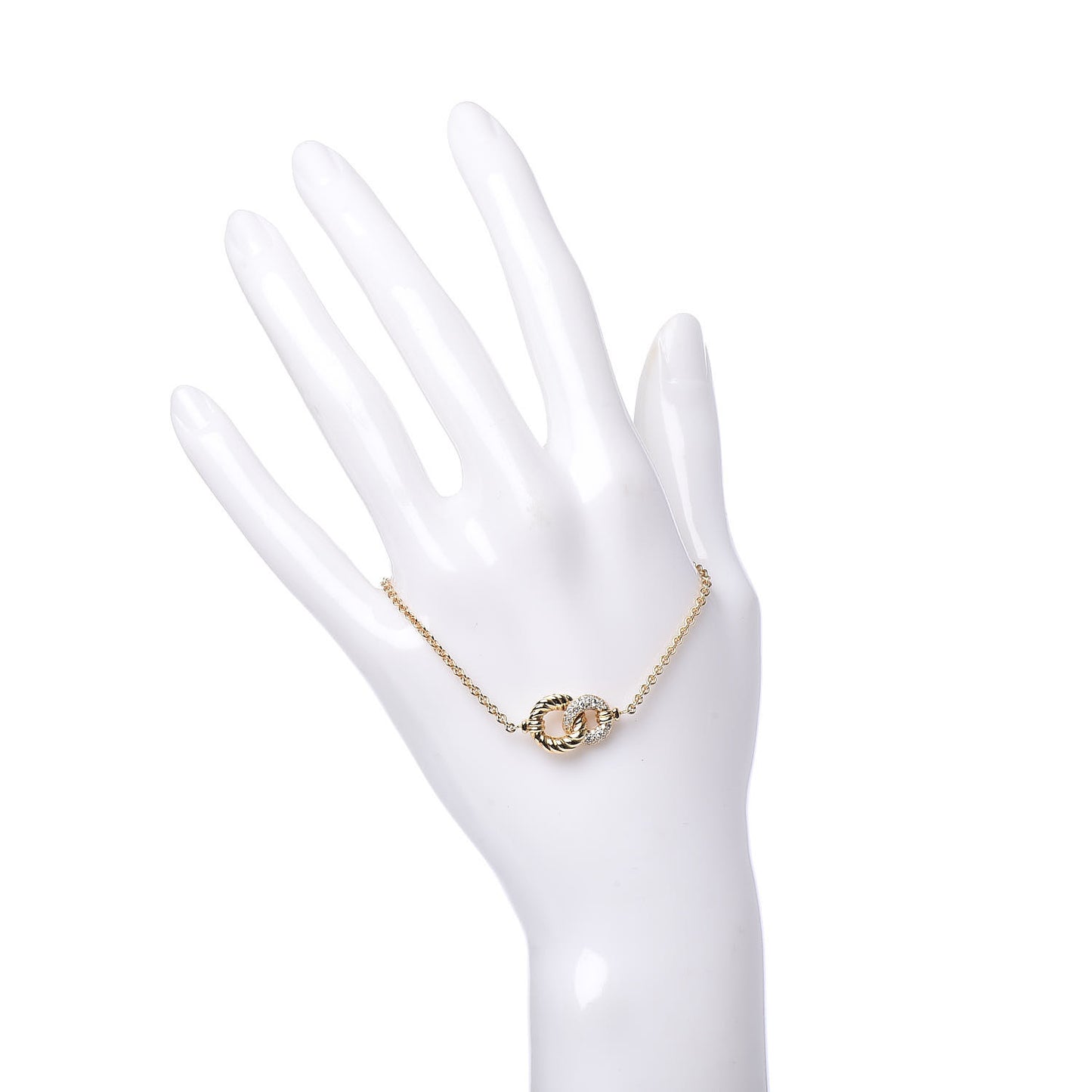 18K Yellow Gold Diamond Belmont Single Station Bracelet