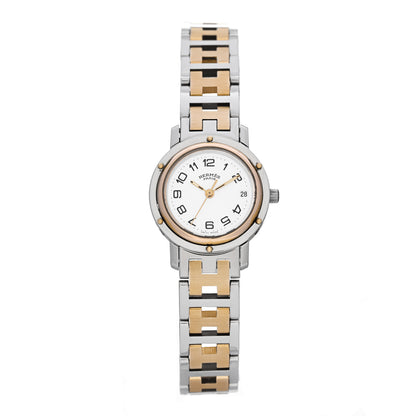 Hermes Stainless Steel 24mm Clipper Quartz Watch Gold 1 of 4
