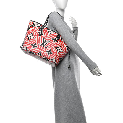 Louis Vuitton Monogram Giant Crafty Neverfull MM Creme Rouge Black 2 of 11