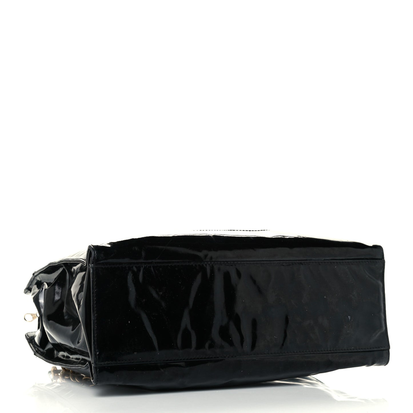 Patent CC Shoulder Bag Black