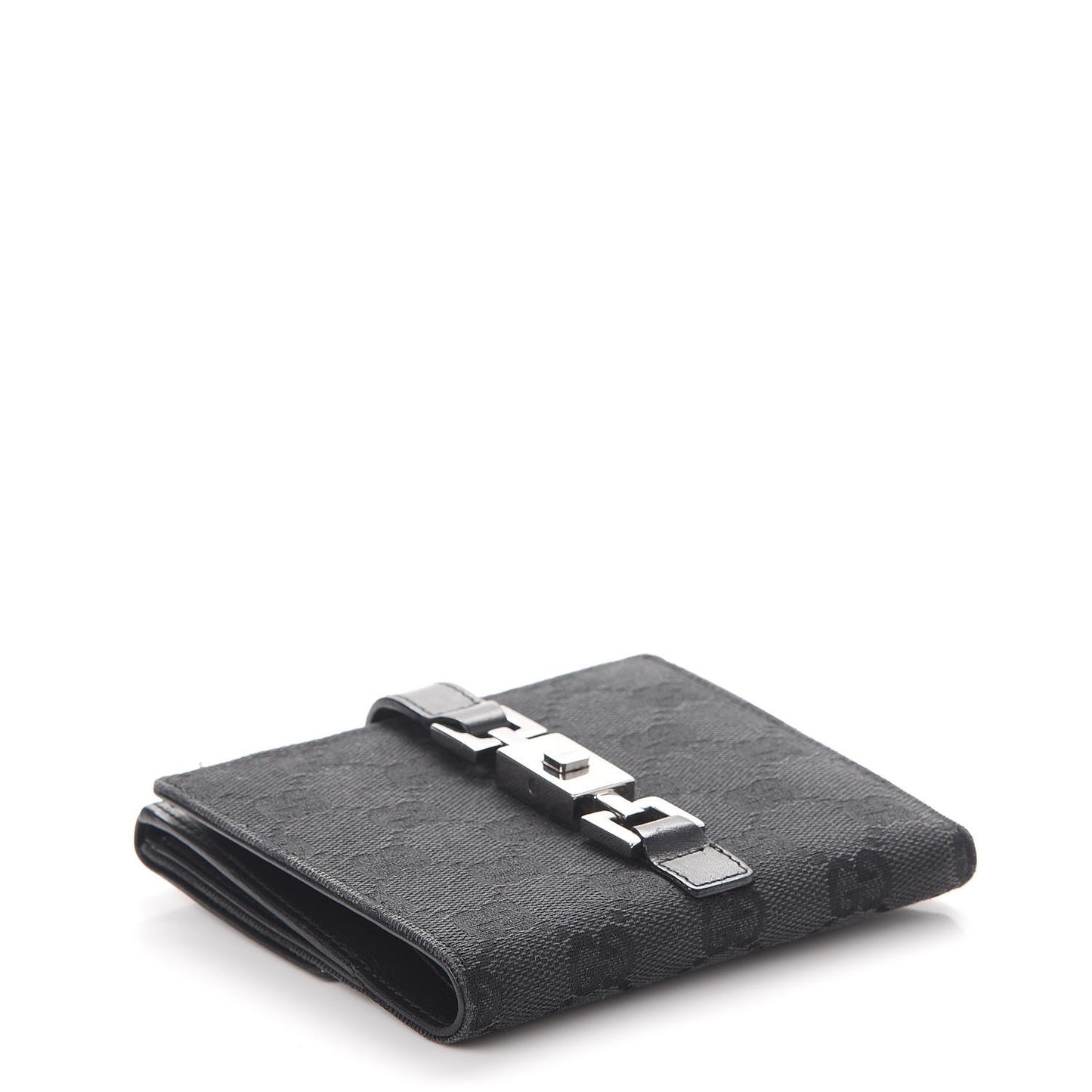 Monogram Piston Lock Compact Wallet Black