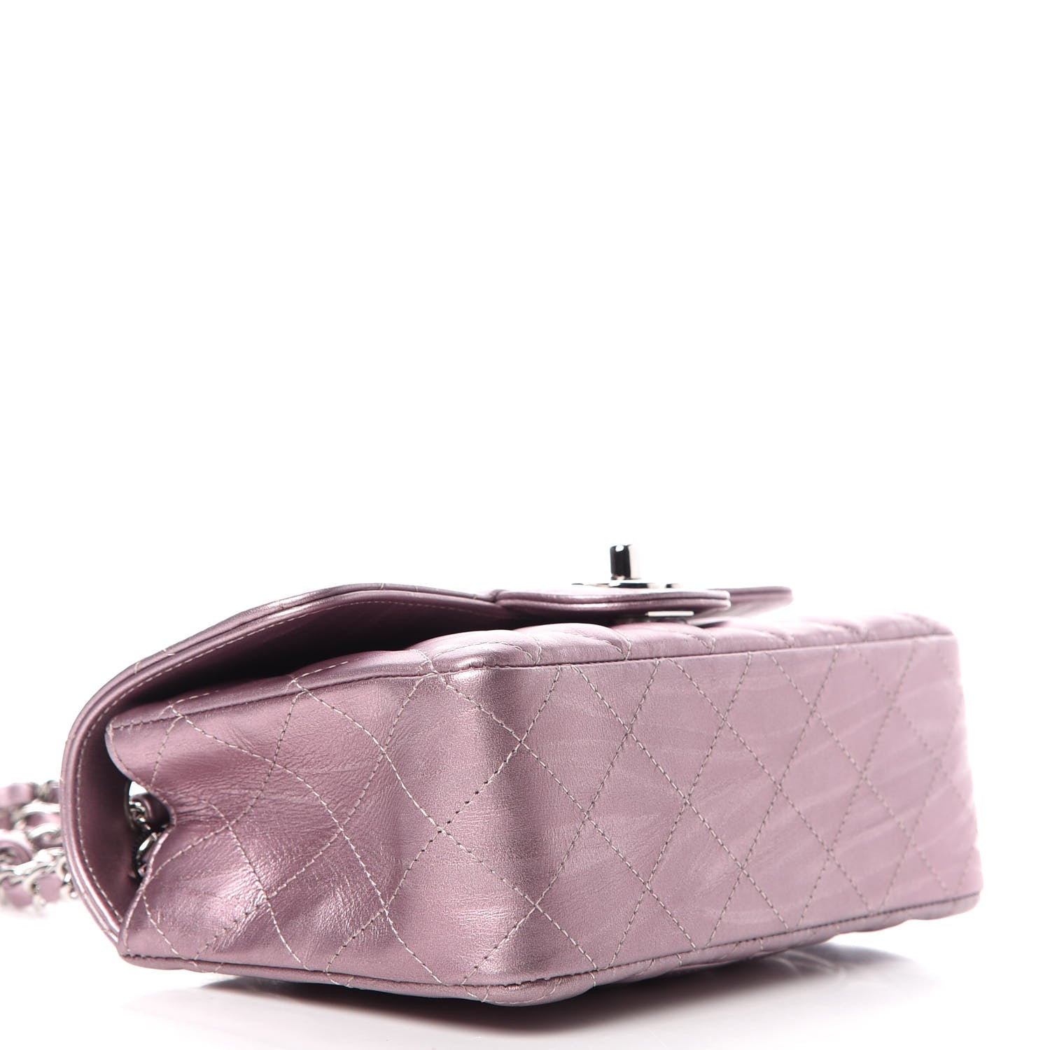 Chanel Metallic Calfskin Quilted Mini Rectangular Flap Pink 7 of 10